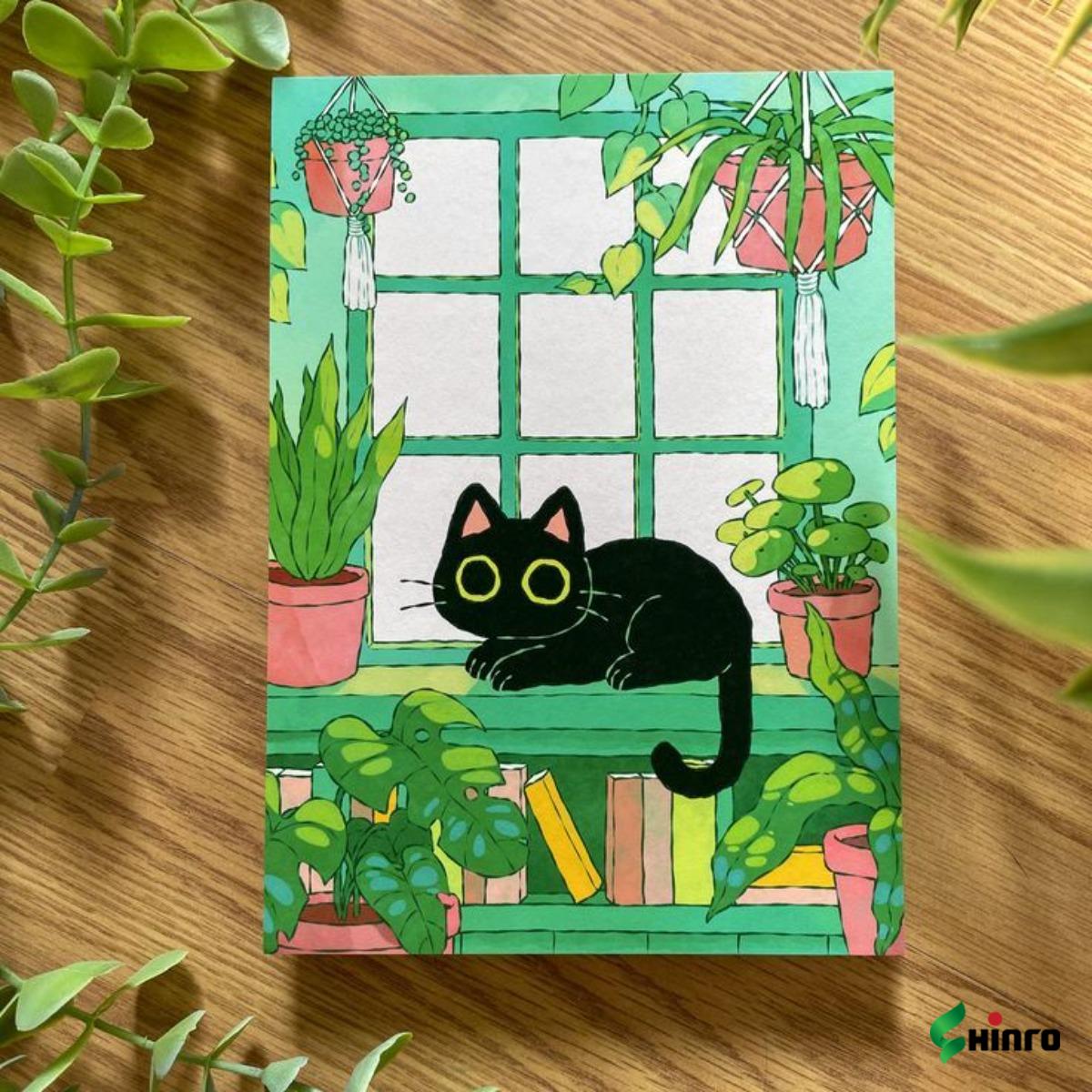 Màu nước và bút chì màu là hai chất liệu phổ biến trong vẽ tranh cute.